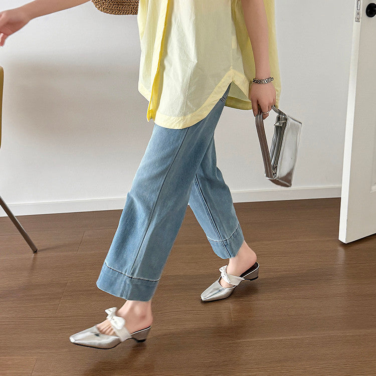Karin Luna In Stock In Stock  Fluffy feel Bowknot Closed-Toe Slippers