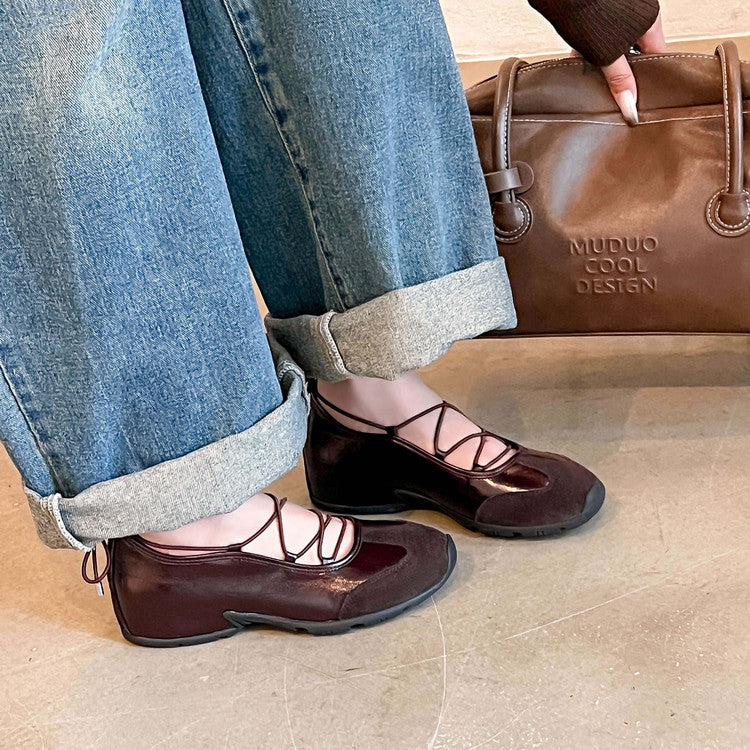 Karin Luna Basic Versatile British Style Casual Lace-up Flats