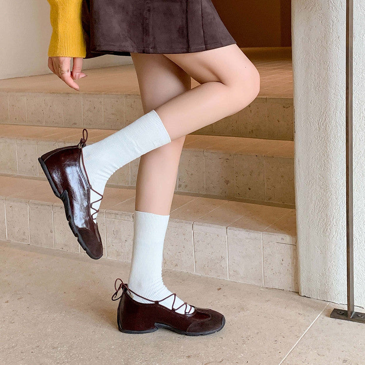 Karin Luna Basic Versatile British Style Casual Lace-up Flats