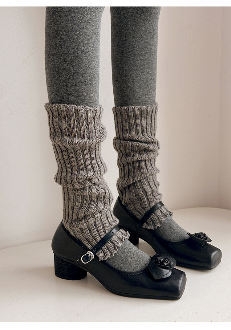 Karin Luna In Stock Spot Goods  Vintage Three-Dimensional Camellia Square-Toed Mary Jane Shoes