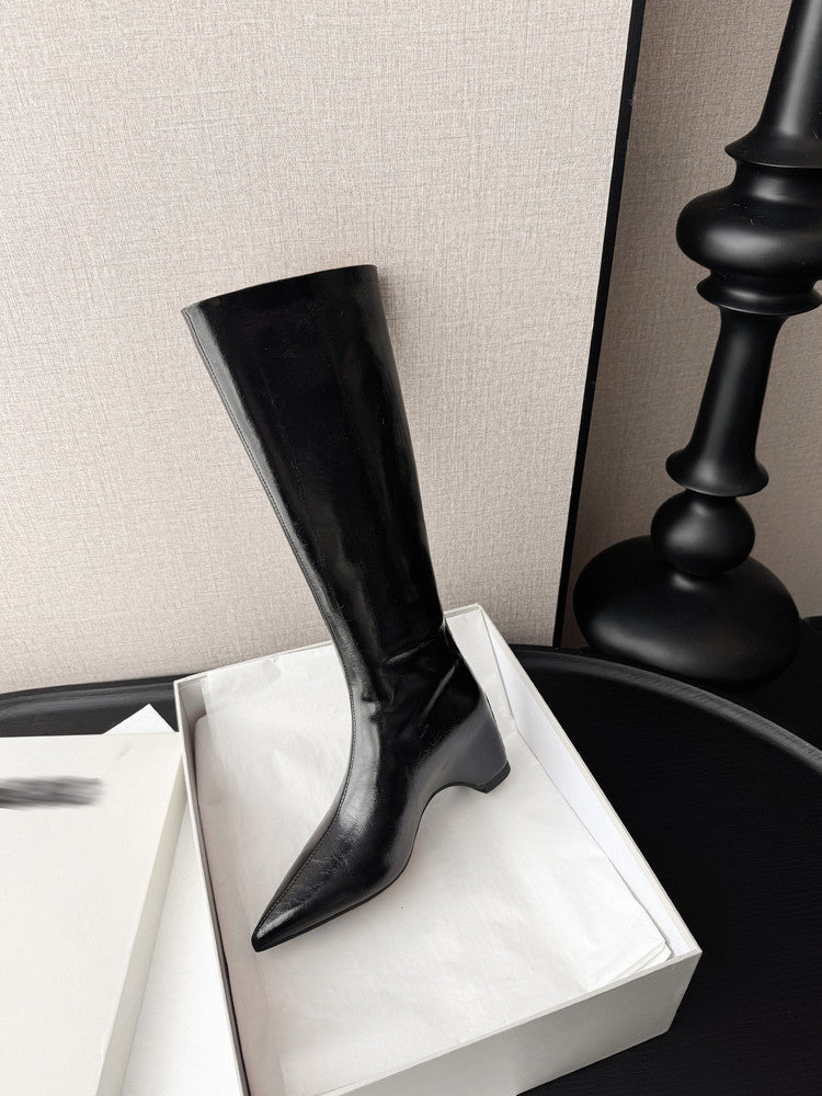 Karin Luna Elegant Style Pointed Toe Internal Height Increase Long Boots