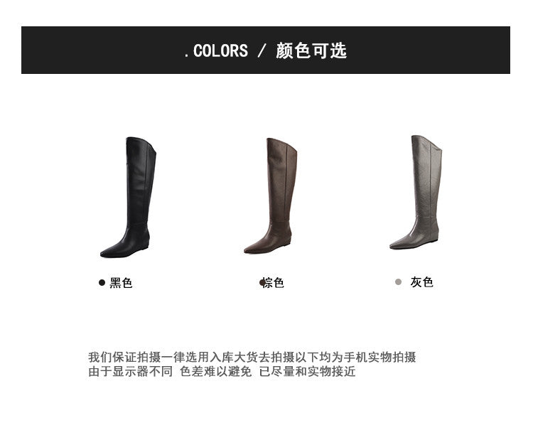 Karin Luna Elegant Style Slanted Inner Height-Increasing Long Boots