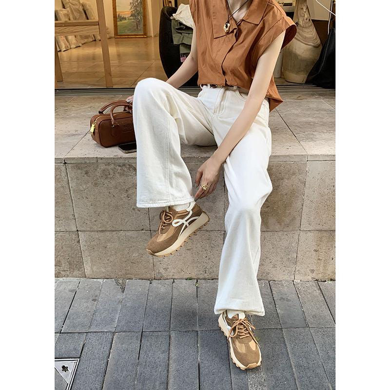 Karin Luna Casual Shoes Series~  In Stock Hot-Selling Versatile Lace-Up Thick-Soled Deep Mouth Single Shoes