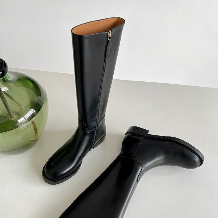 Karin Luna In Stock In-stock Basic Classic Timeless Round Toe Casual Riding Boots