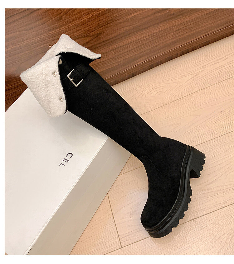 Karin Luna has prepared stock  Main Push Main Push  Hot-selling Large Sole Self-flowing Foldable Round Toe Over-the-Knee Boots
