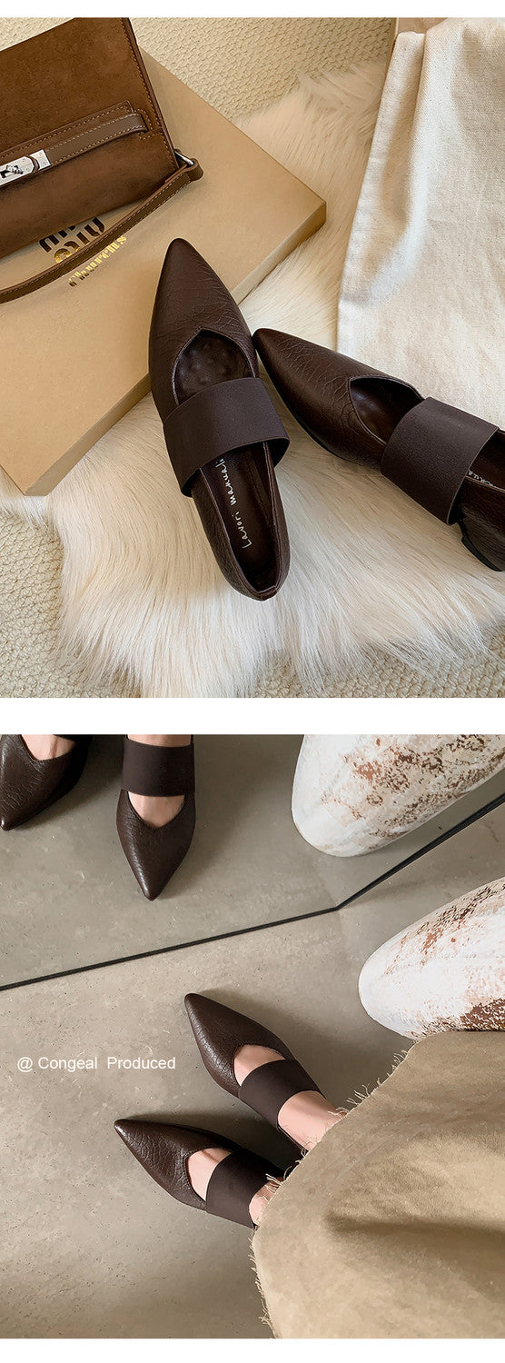 Karin Luna  Popular Pointed Toe Hidden Heel Strap Single Shoes