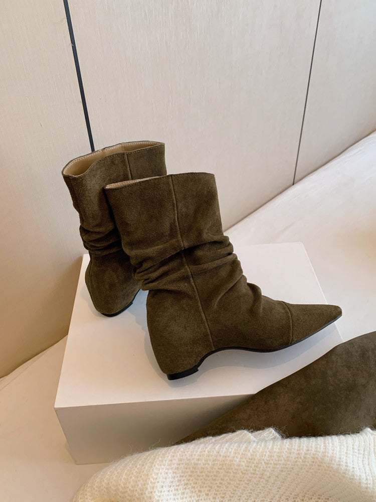 Karin Luna Data Hot Item Pointed Toe Slouchy Matte Western Ankle Boots