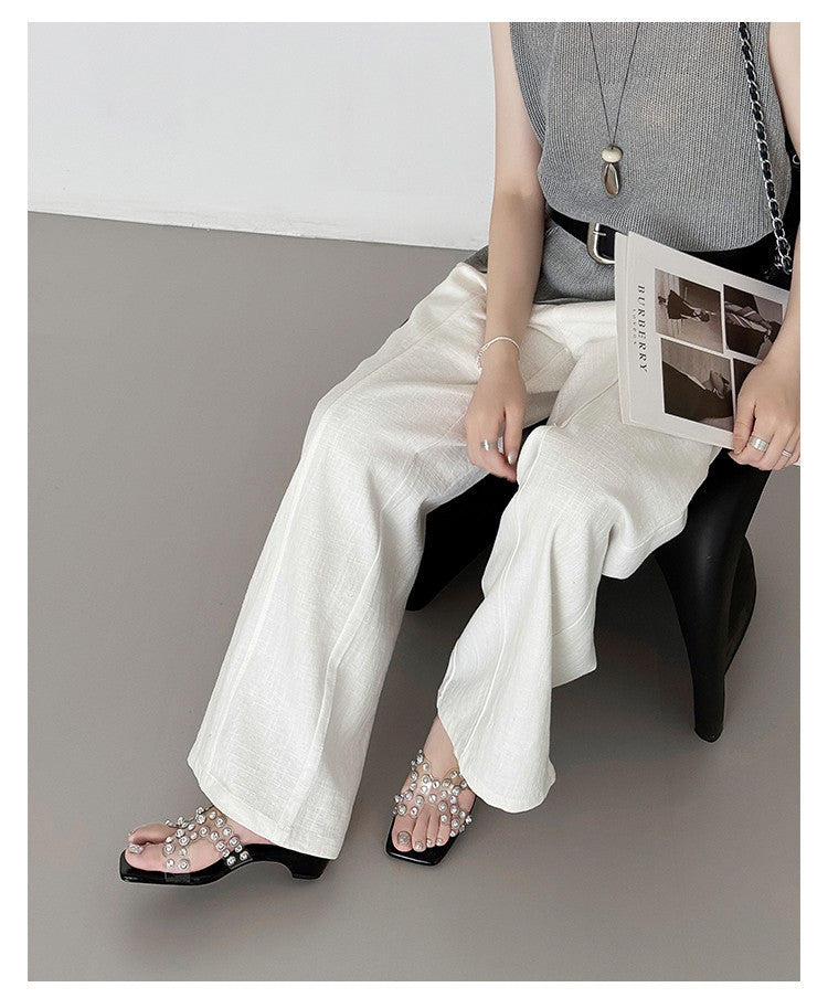 Karin Luna In Stock Spot Goods Classic versatile transparent sequin slippers