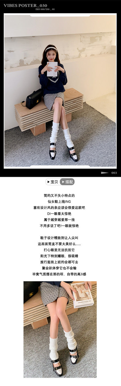 Karin Luna In Stock Spot Goods One-Strap Height-Increasing Belt Buckle Single Shoes