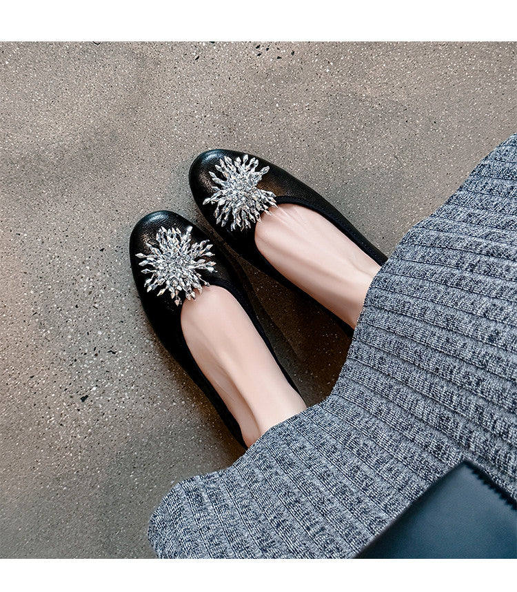 Karin Luna Full Leather Inside and Out~Gorgeous Fireworks Flat Granny Shoes