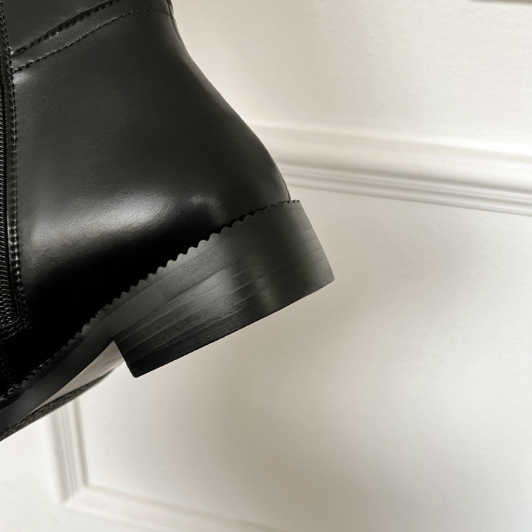 Karin Luna In Stock In-stock Basic Classic Timeless Round Toe Casual Riding Boots