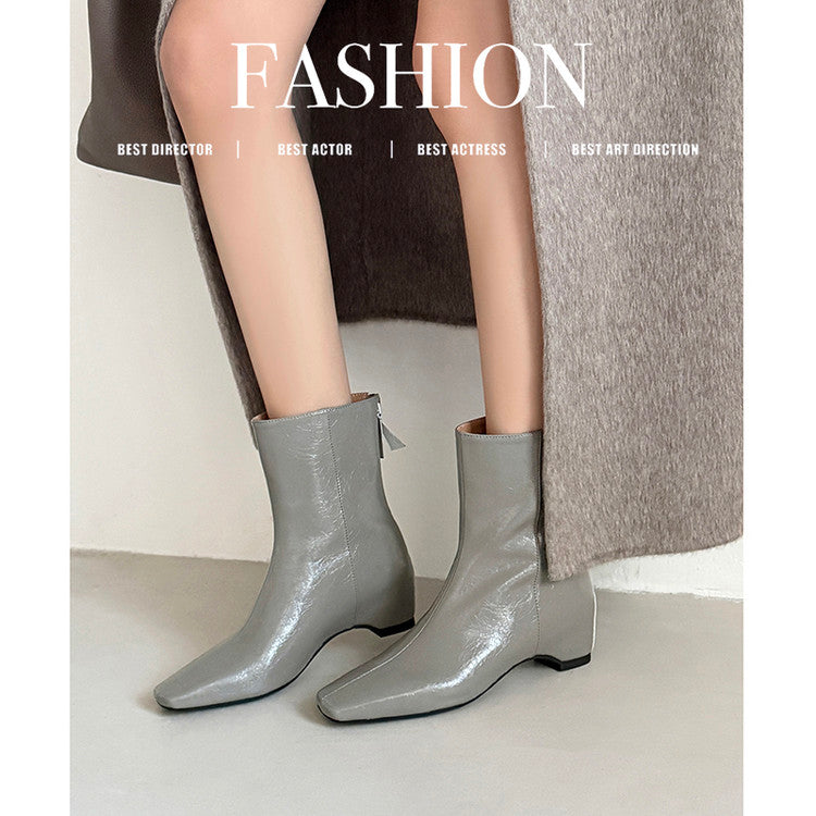 Karin Luna Basic Versatile  Square toe Hot-selling Short Boots