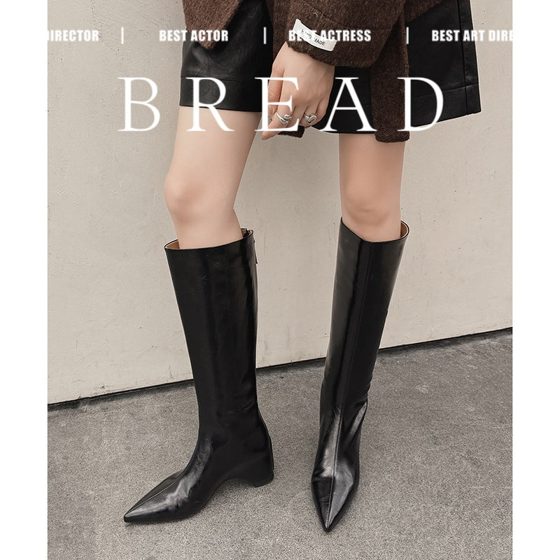 Karin Luna Elegant Style Pointed Toe Internal Height Increase Long Boots