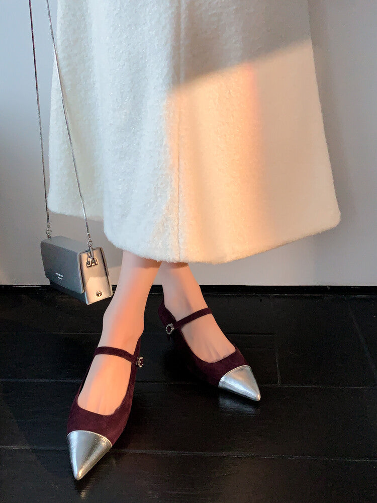 Karin Luna In Stock  Spot Goods In Stock  Classic Color Block Pointed Toe Hot-Selling Elegant Stiletto Pumps