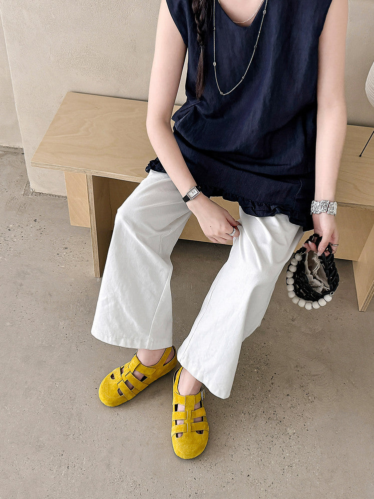 Karin Luna Full Layer Inside and Out~Basic Versatile Perforated Round Toe Birkenstock Shoes