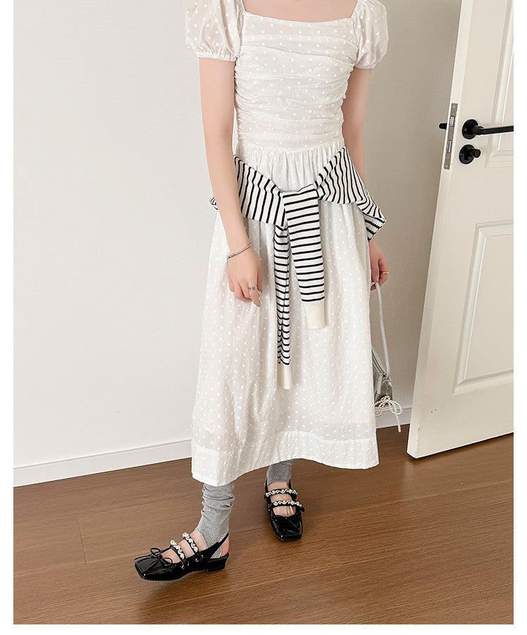 Karin Luna In Stock In Stock  Square Toe Bowknot Pearl Strap Closed-Toe Sandals