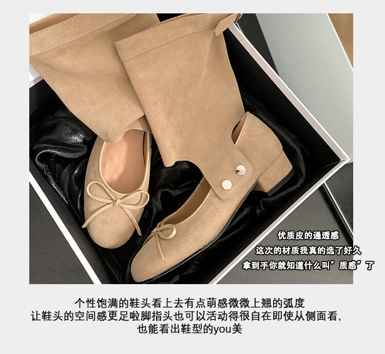 Karin Luna In Stock  Summer  Popular  Detachable Two-Way Vintage Mary Jane Plus Tube Long Boots