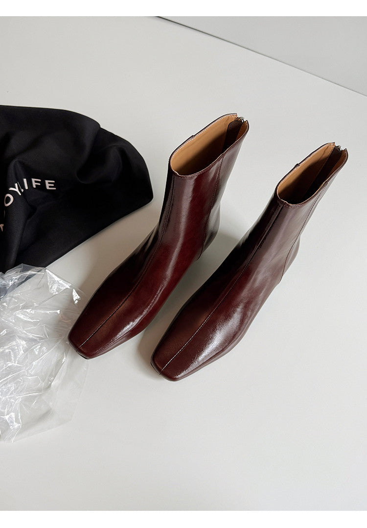 Karin Luna Basic Versatile  Square toe Hot-selling Short Boots
