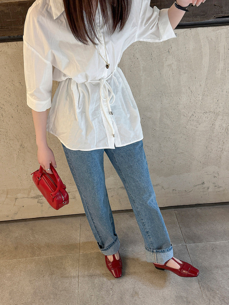 Karin Luna In Stock Spot Goods  t Square-Toed Full Leather Basic Slippers