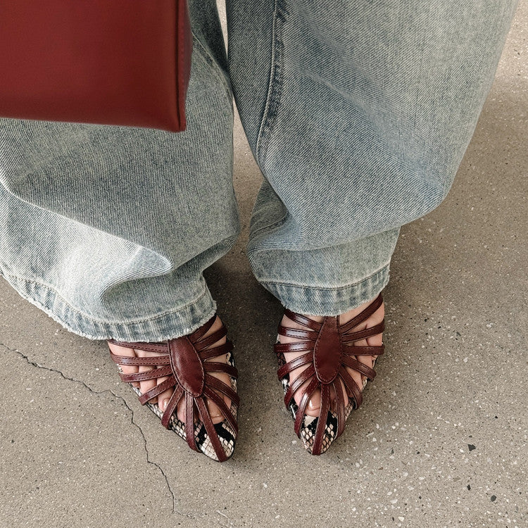 Karin Luna In Stock Spot Goods Open-toe French Style Metal Heel Sandals