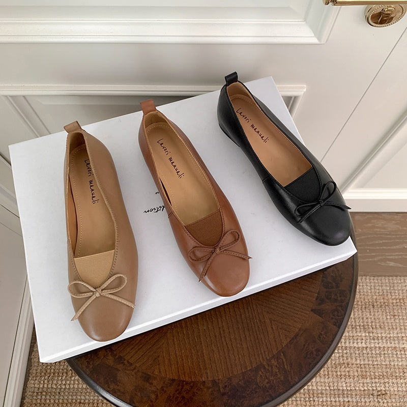 Karin Luna Full Layer Inside and Out~Basic Versatile Bow Hidden Heel Shoes