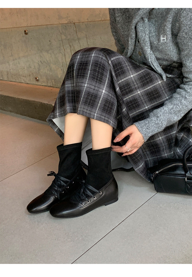 Karin Luna Round Toe Internal Height Increase Lace-up Ankle Boots