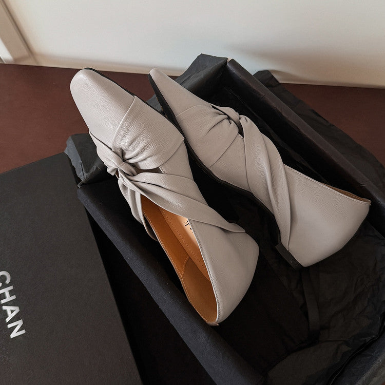 Karin Luna Cross Design Square Toe Hidden Wedge Shoes