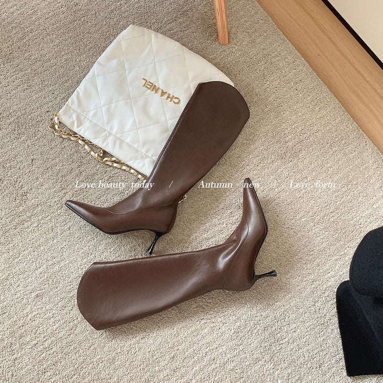 Karin Luna Elegant Style v Pointed Toe Stiletto Long Boots