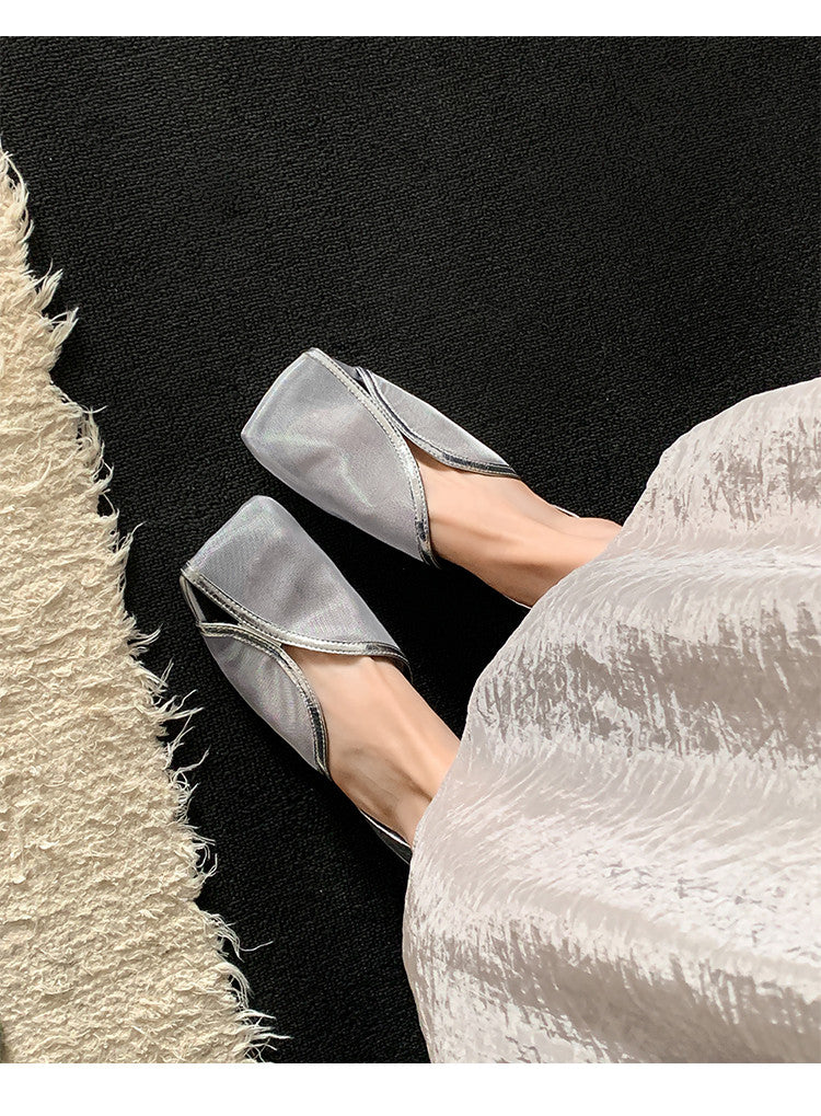Karin Luna In Stock Spot Goods  Square Toe Mesh Sandals