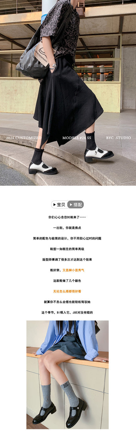 Karin Luna In Stock Spot Goods  Color Matching t Round Toe British Style Single Shoes