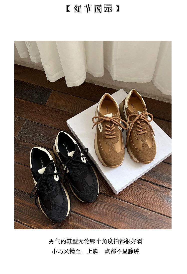 Karin Luna Casual Shoes Series~  In Stock Hot-Selling Versatile Lace-Up Thick-Soled Deep Mouth Single Shoes