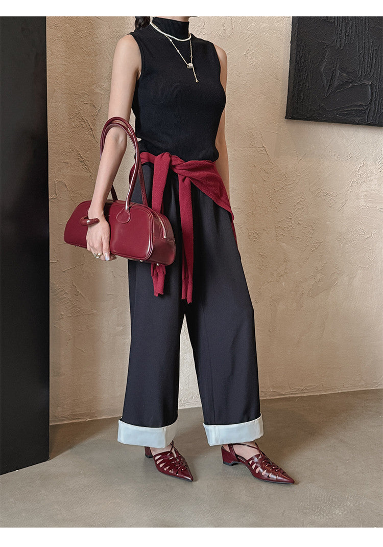 Karin Luna Braided Style ~Cross-woven Pointed Toe Closed-toe Sandals