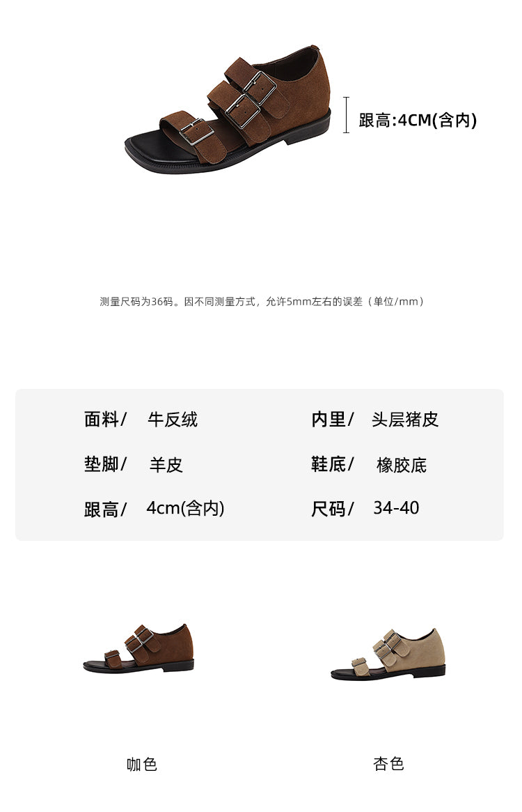 Karin Luna In Stock Spot Goods   Casual Belt Buckle Thick-soled Versatile Sandals