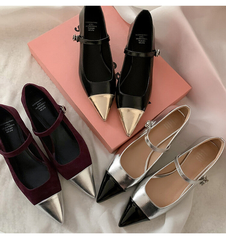 Karin Luna In Stock  Spot Goods In Stock  Classic Color Block Pointed Toe Hot-Selling Elegant Stiletto Pumps