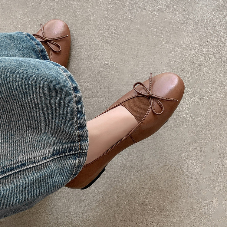 Karin Luna Full Layer Inside and Out~Basic Versatile Bow Hidden Heel Shoes