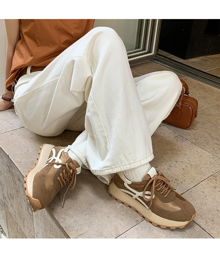 Karin Luna Casual Shoes Series~  In Stock Hot-Selling Versatile Lace-Up Thick-Soled Deep Mouth Single Shoes