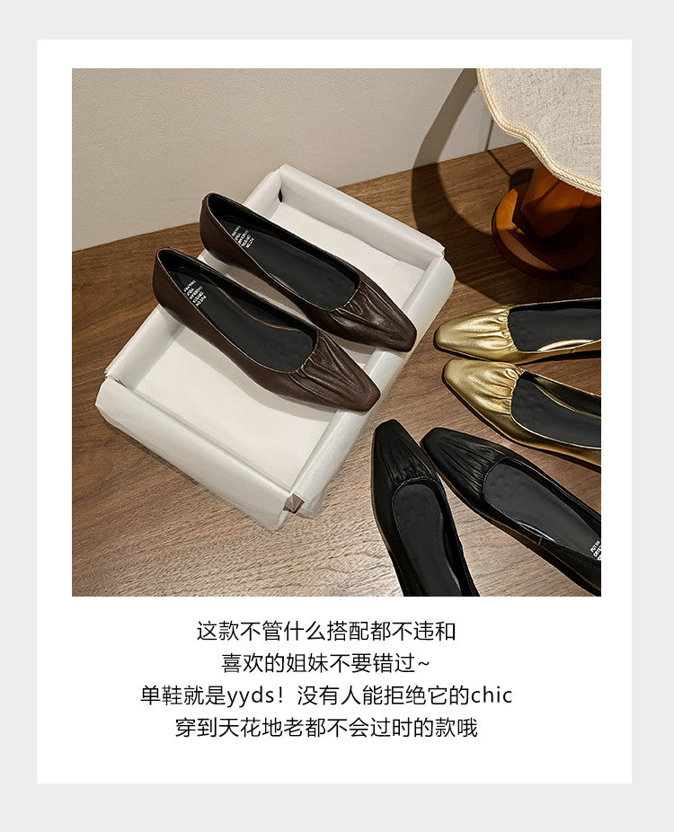 Karin Luna In Stock Spot Goods    Vintage Classic Style Shallow Mouth Single Shoes