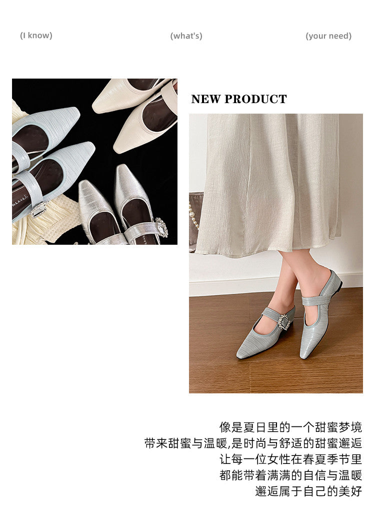 Karin Luna In Stock Spot Goods Full Layer Rhinestone Exquisite Closed-Toe Slippers