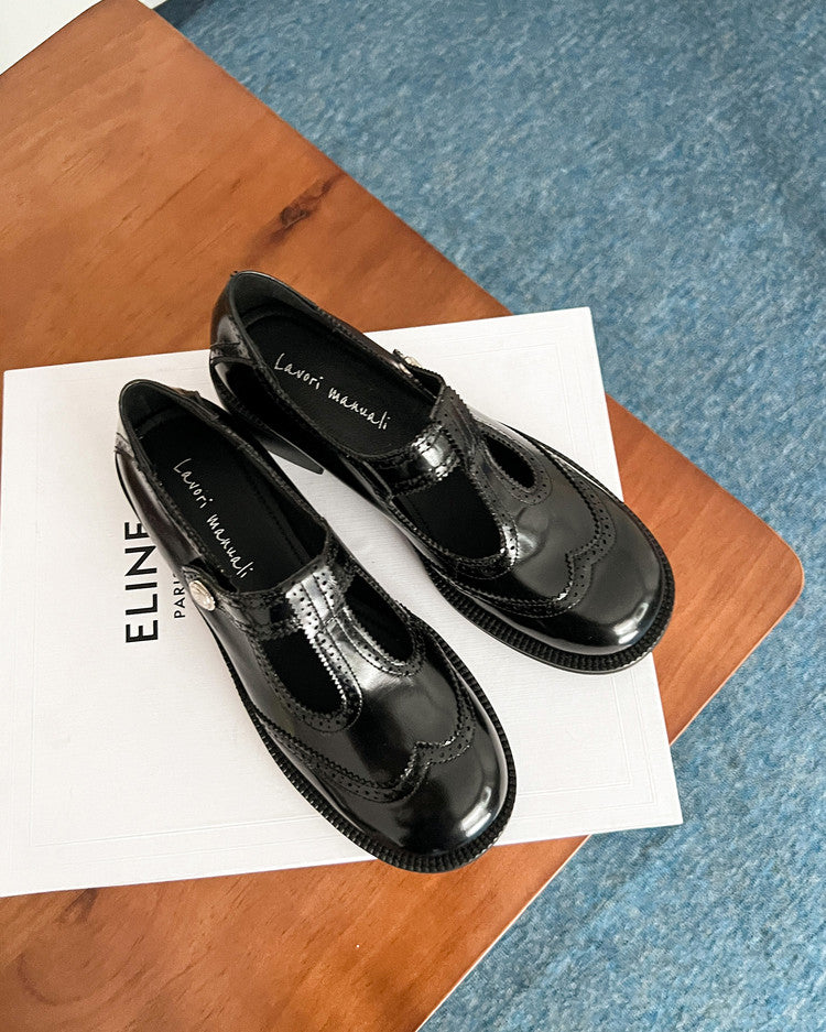 Karin Luna In Stock Spot Goods  Color Matching t Round Toe British Style Single Shoes