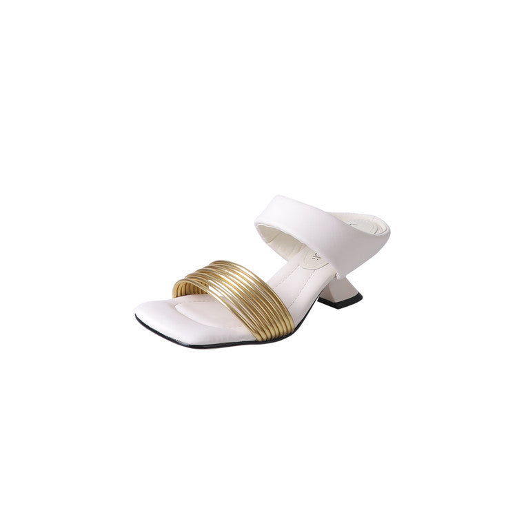 Karin Luna In Stock In Stock Minimalist Style Square-Toed Elegant Slippers