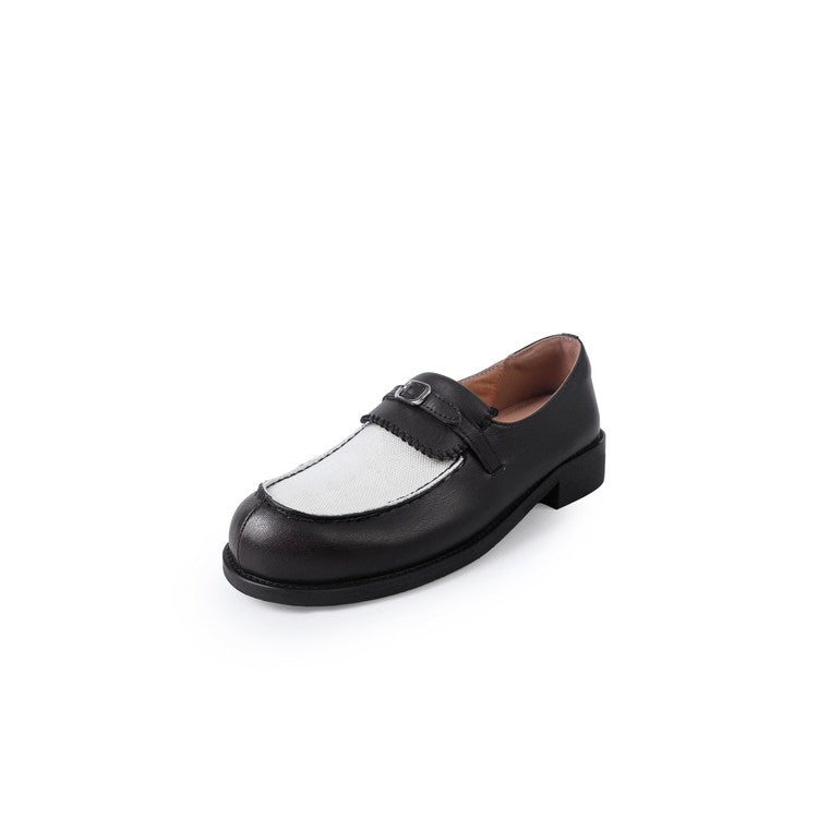 Karin Luna Casual Shoes Series~  In stock Classic color-blocking British style deep-mouth single shoes