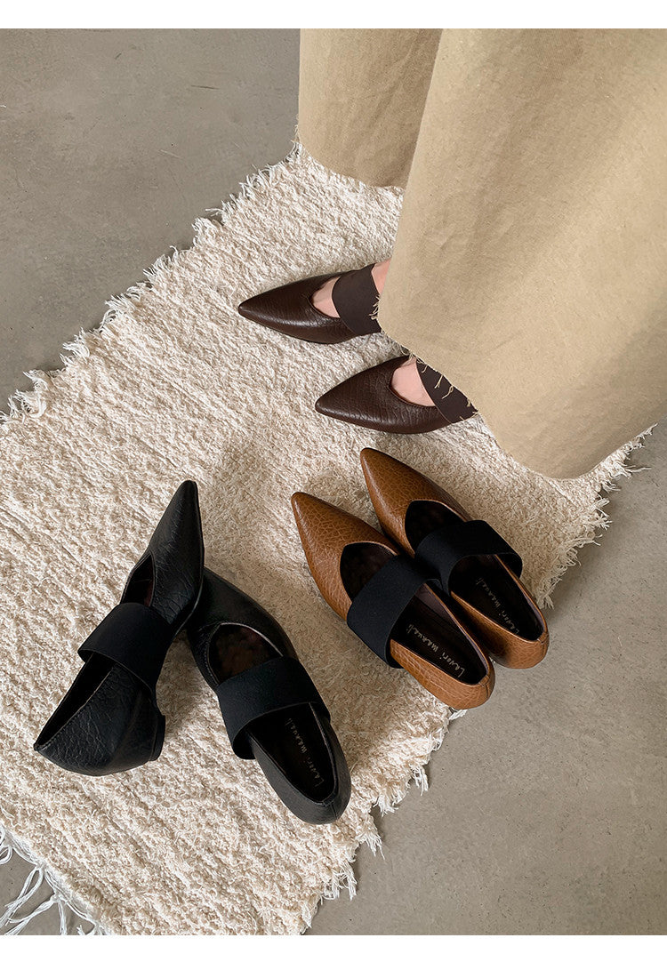 Karin Luna  Popular Pointed Toe Hidden Heel Strap Single Shoes