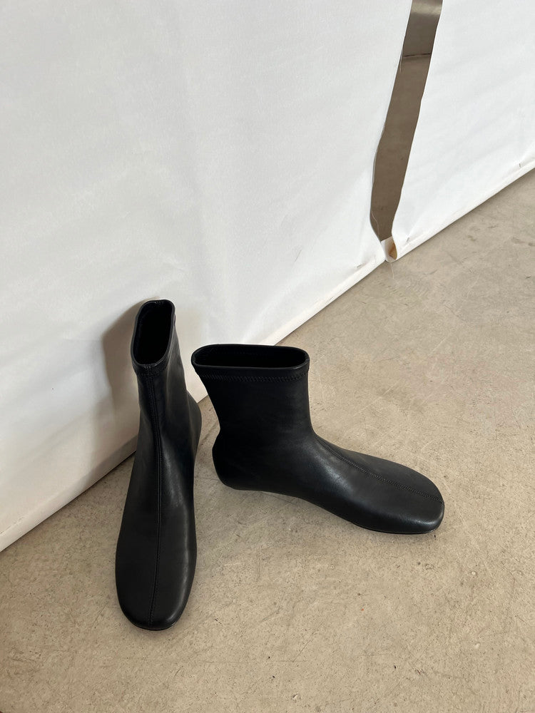 Karin Luna In Stock Spot Goods Round Toe Basic Stretch Slim Short Boots