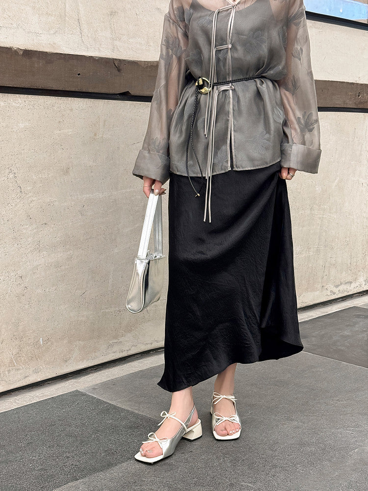 Karin Luna In Stock Spot Goods Square Toe Double Bow Thick Heel Sandals
