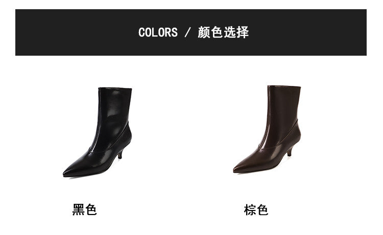 Karin Luna In Stock  Spot Goods Elegant kitten heel pointed toe trendy ankle boots