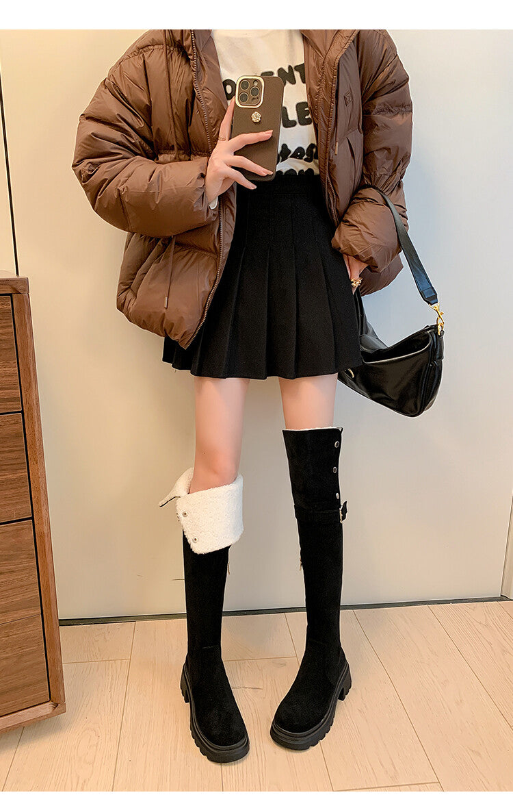 Karin Luna has prepared stock  Main Push Main Push  Hot-selling Large Sole Self-flowing Foldable Round Toe Over-the-Knee Boots