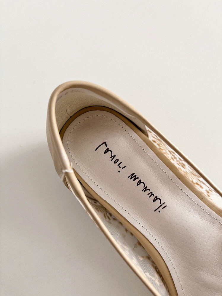 Karin Luna In Stock In Stock  Wrinkled Square Toe Patchwork Breathable Mesh Bow Granny Shoes