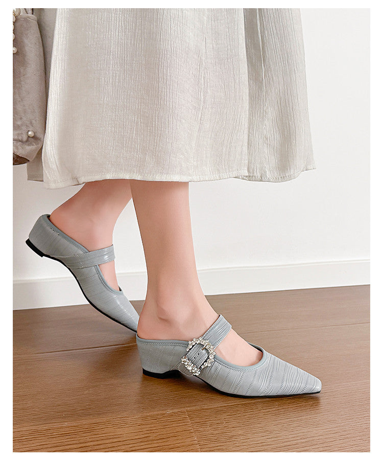 Karin Luna In Stock Spot Goods Full Layer Rhinestone Exquisite Closed-Toe Slippers