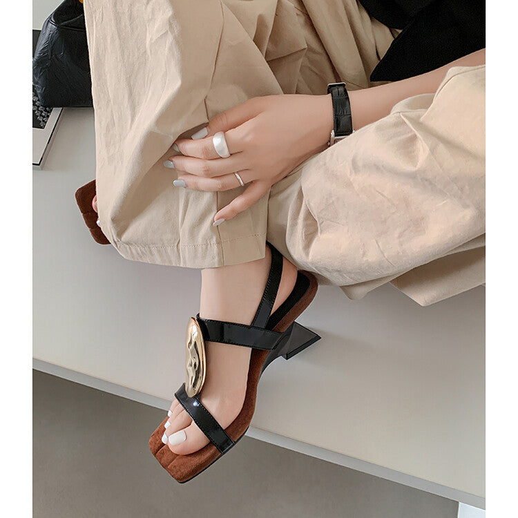 Karin Luna Hot-Selling Fasteners  Irregular Heel Open-Toe Sandals
