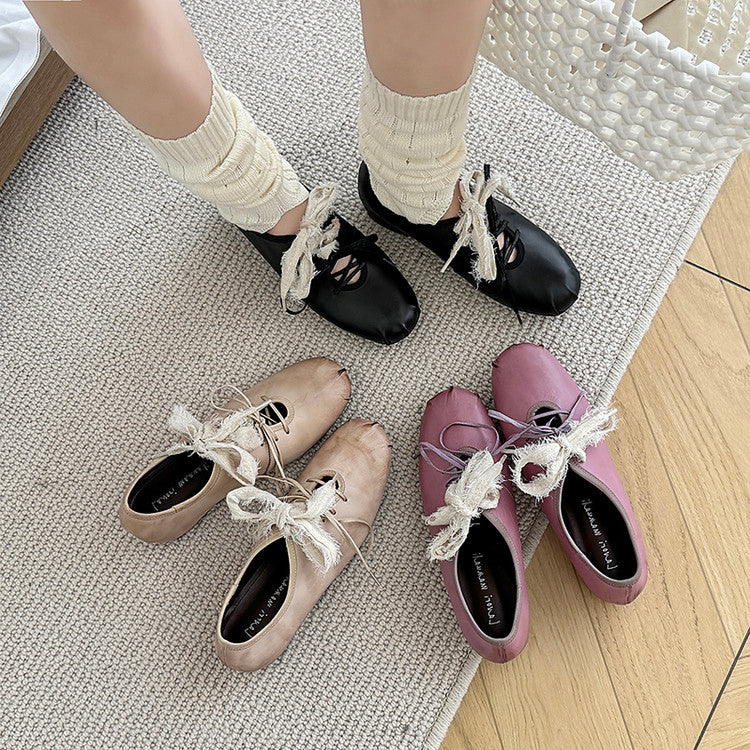 Karin Luna In Stock In Stock  Xiaohongshu Hot Sale Full Leather Round Toe Deep Mouth Single Shoes